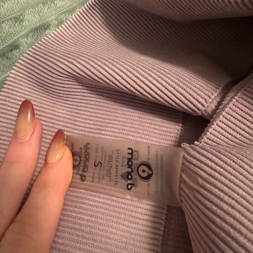 Mono B Lavender Ribbed Leggings